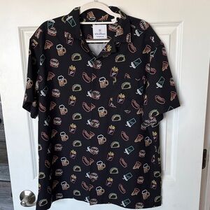 Caribbean Swimwear Food Print Button Down Shirt